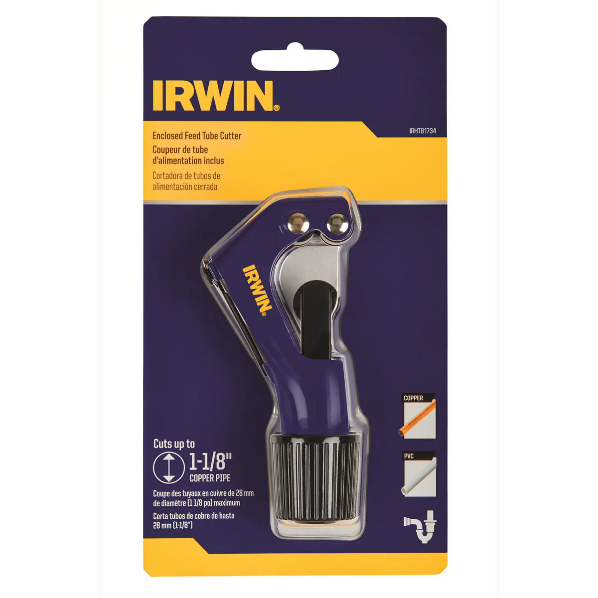 Irwin Enclosed Feed Tube Cutter - 28mm - Copper Brass PVC - Durable - Image 2