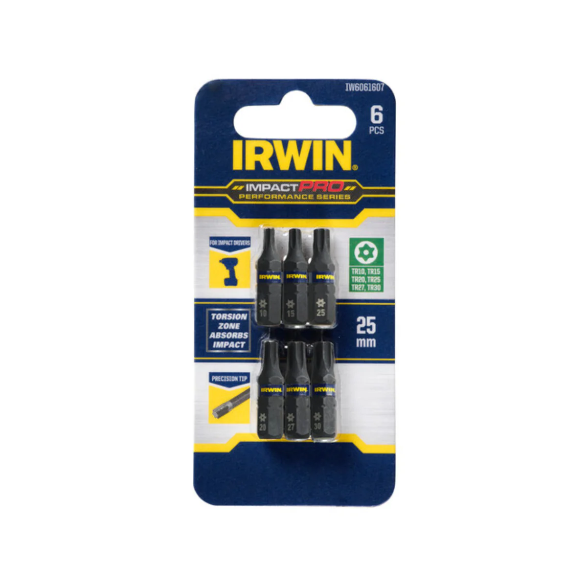 Irwin Impact Bits - 25mm - High-Grade Steel - 6 Piece - Professional Use