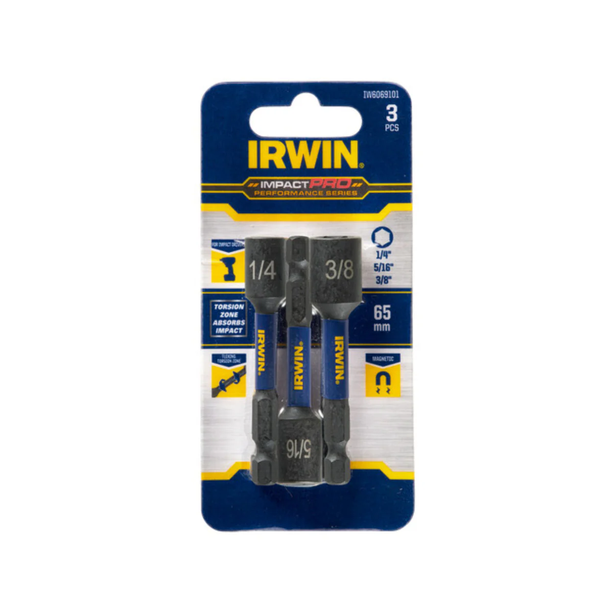 Irwin Impact Nutsetter Set - 65mm - Magnetised - 3 Piece