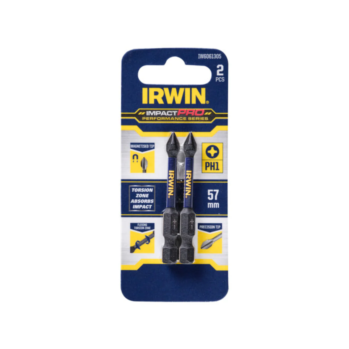 Irwin Impact Pro Performance Bit - 57mm - 2 Pack - Magnetised Tips