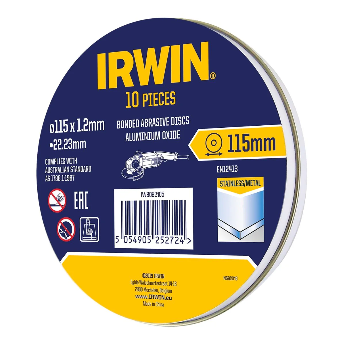 Irwin Metal Cut Off Disc 115mm 10pk - Aluminium Oxide - 2mm Thickness - Image 2