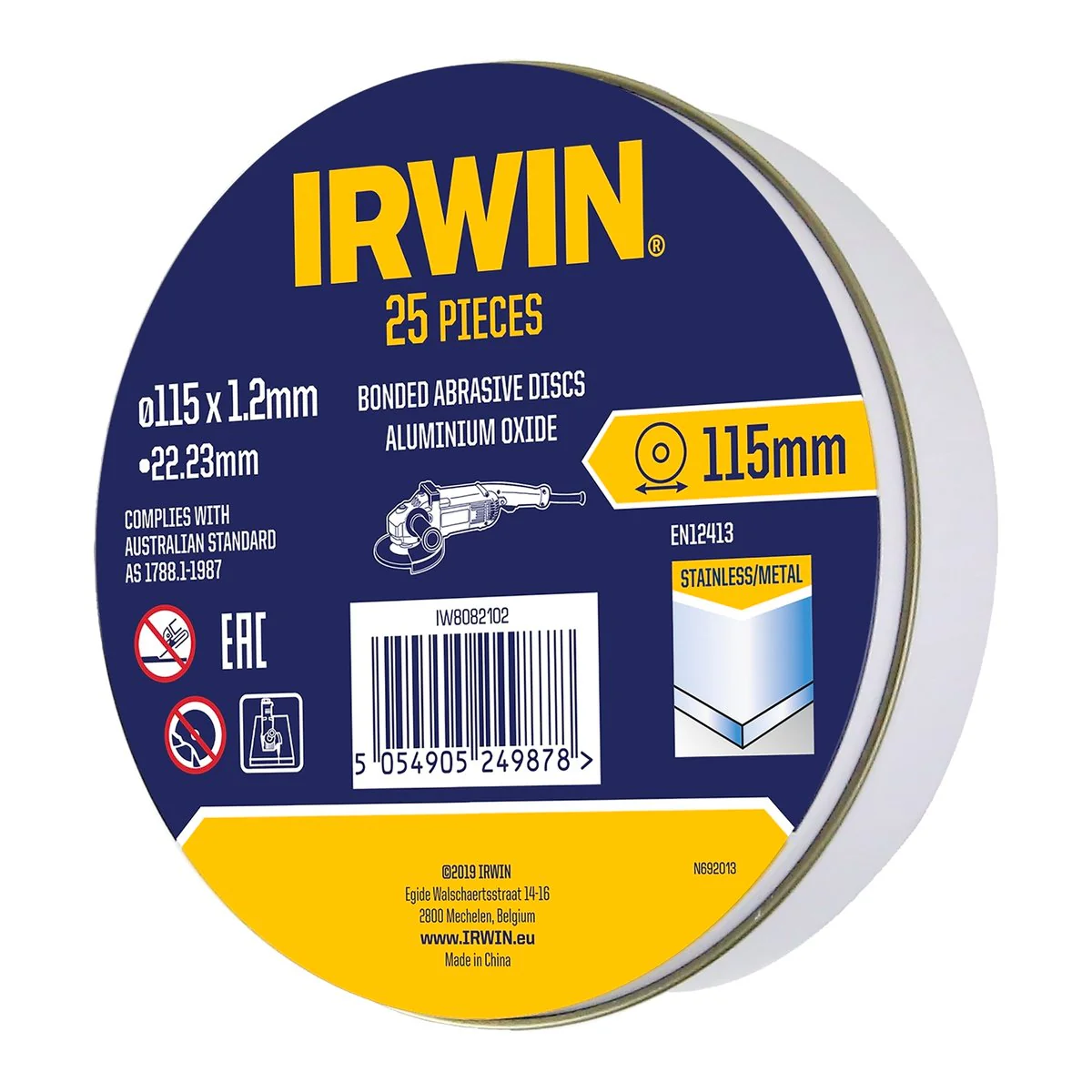 Irwin Metal Cut Off Disc 115mm 25pk - Aluminium Oxide - 2mm - Image 2