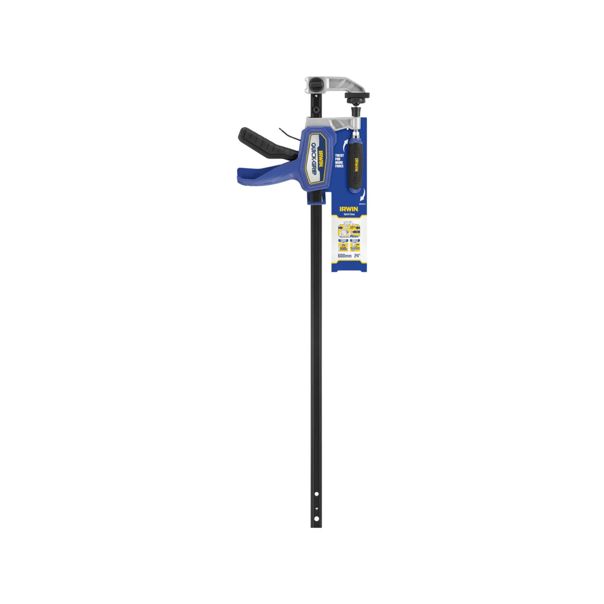 Irwin Quick Grip Hybrid Bar Clamp 600mm - 374kg Clamping Force - 63.5mm Throat Depth - Image 2