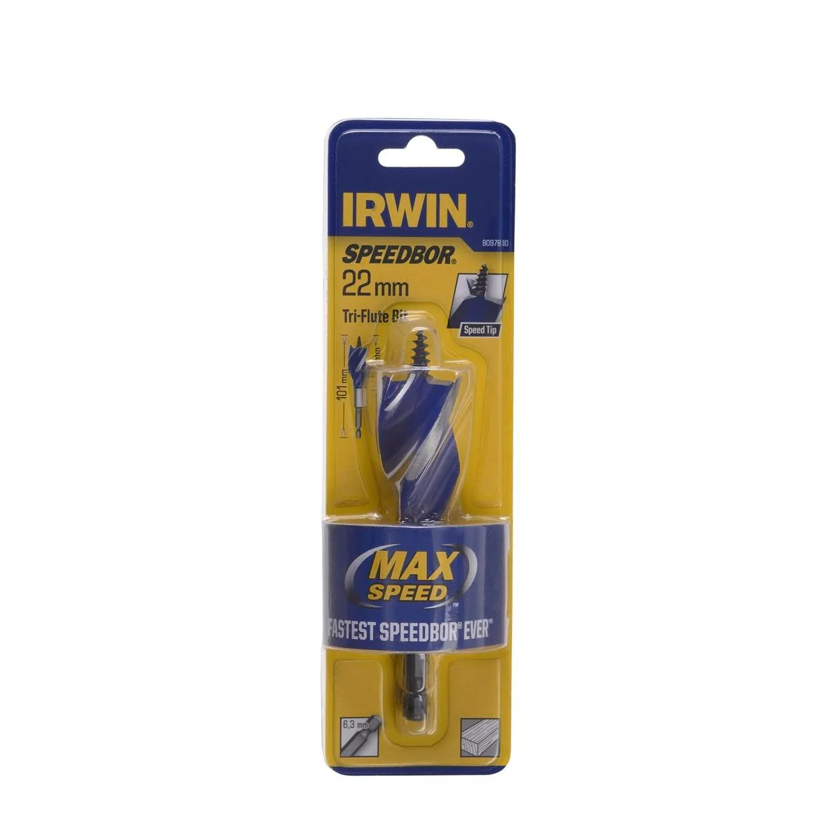 Irwin Speedbor Max Speed Bit - 22mm Metal - Fast Drilling - Self-Feeding
