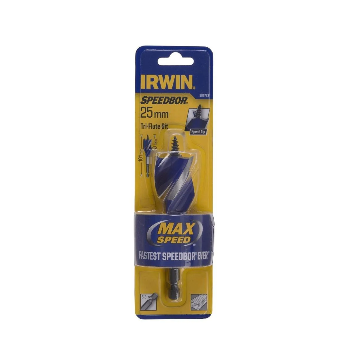 Irwin Speedbor Max Speed Bit 25mm Metal Tri Flute For Fast Drilling