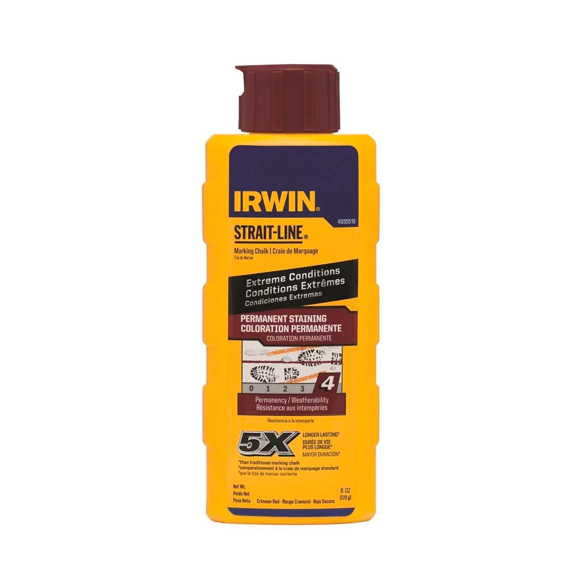 Irwin Strait Line - 6oz - Permanent Red Staining Chalk - Long Lasting