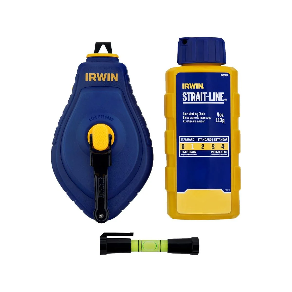 Irwin Strait Line Speedline Chalk Reel - 30m Blue Chalk & Line Level