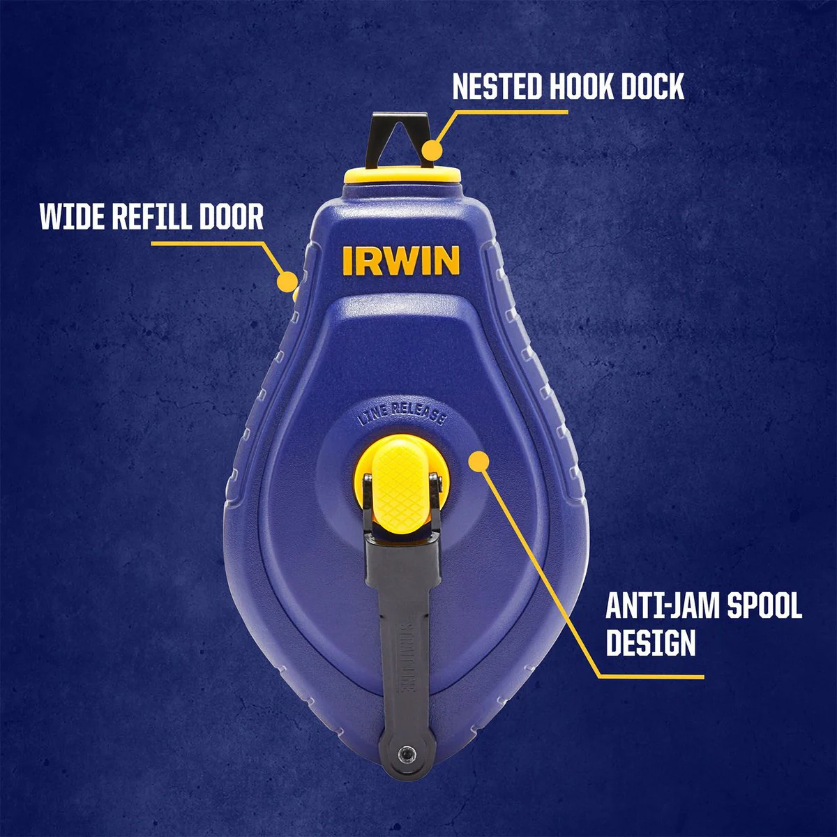 Irwin Strait Line Speedline Chalk Reel - 30m Blue Chalk & Line Level - Image 2