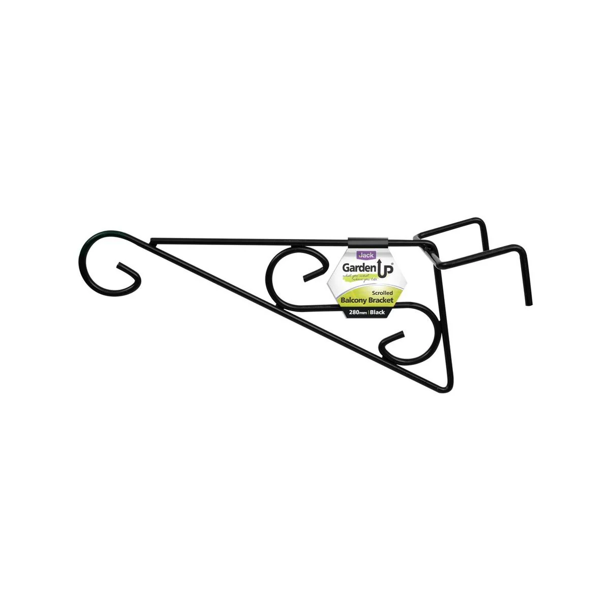 Jack Black Scrolled Wall Bracket - 280mm PVC Coated Steel - Easy Install