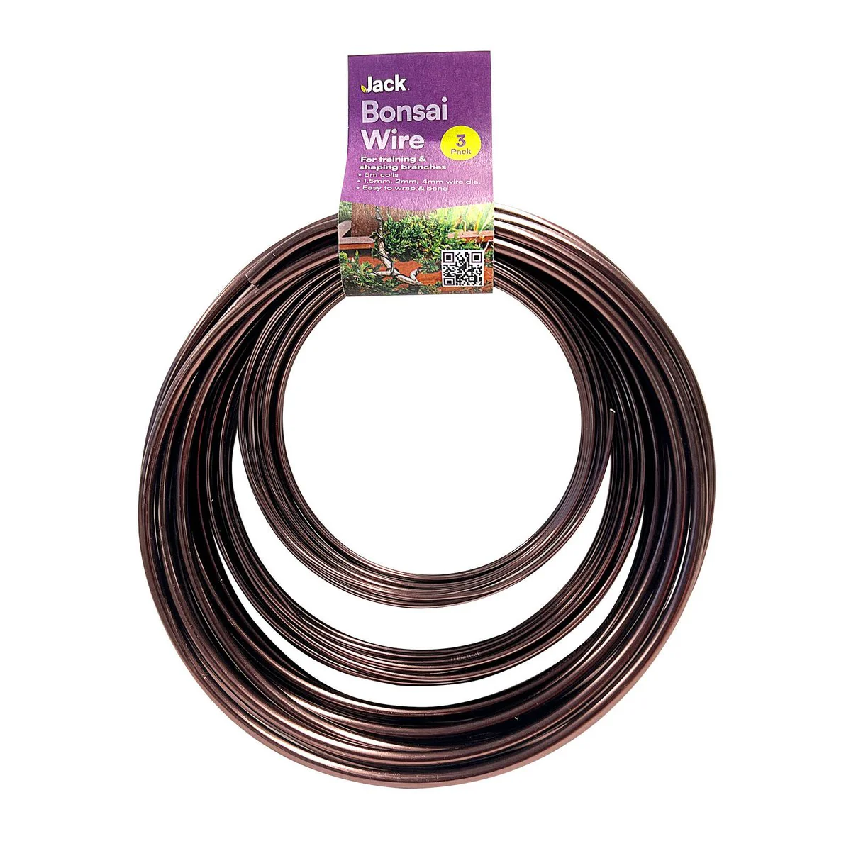 Jack Bonsai Wire 3 Pack - 1.5mm, 2mm, 4mm - Flexible Branch Training