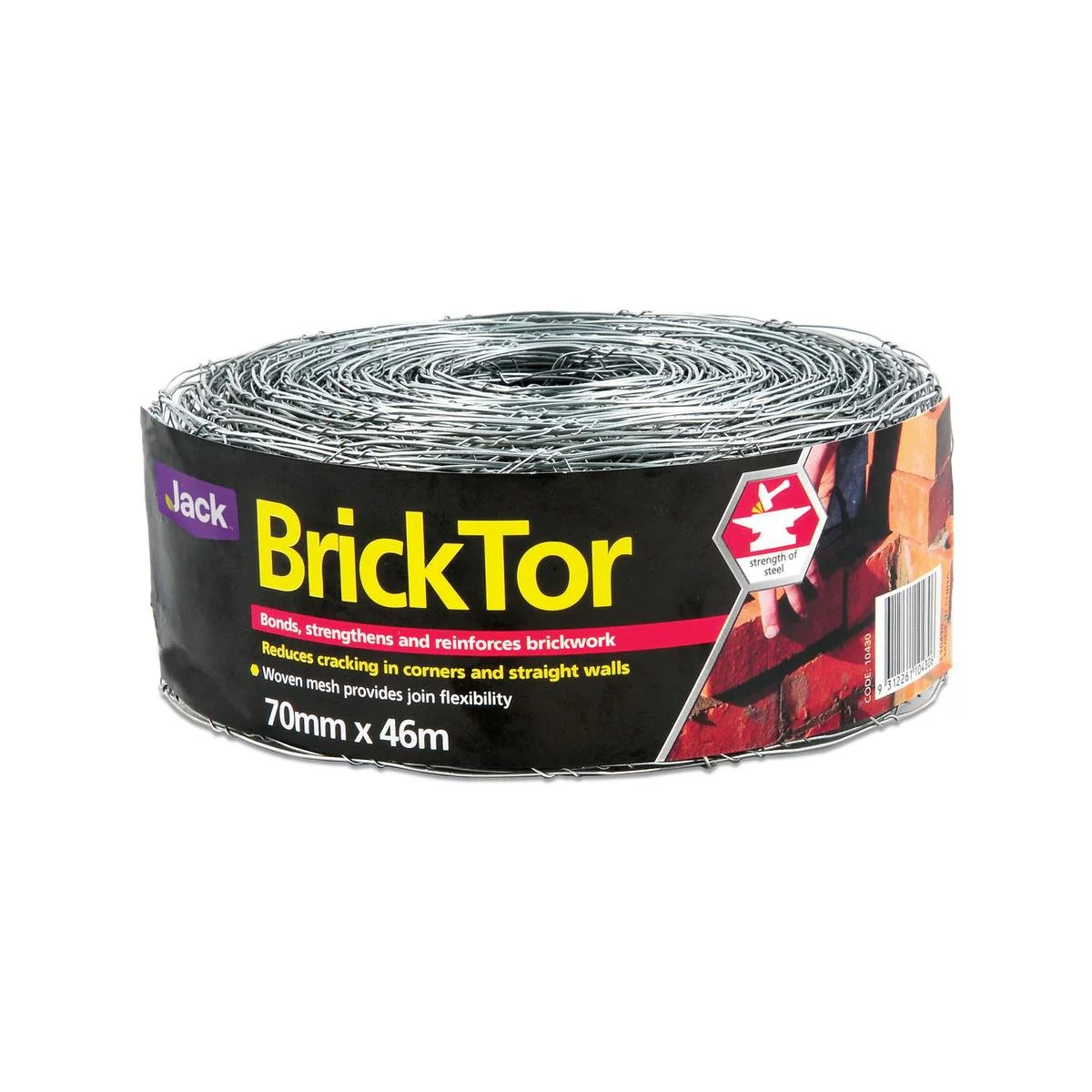 Jack Bricktor Mesh - 70mm x 46m - Galvanised Steel - Joint Flexibility