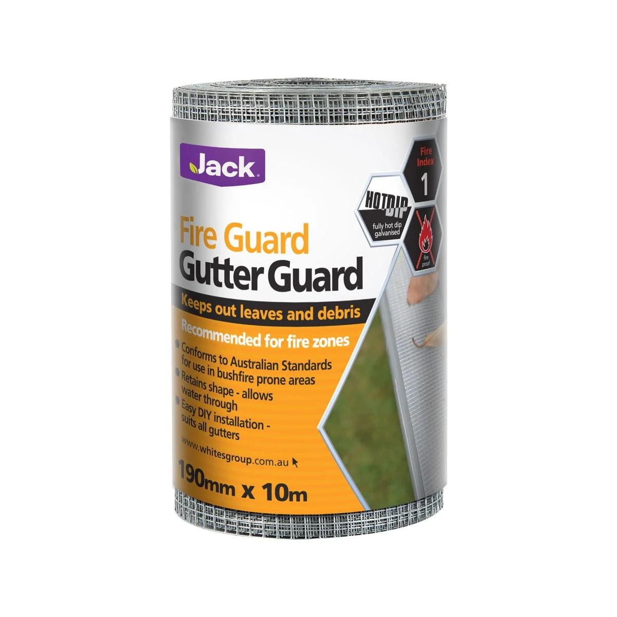 Jack Fire Guard Gutter Mesh - 190mm x 10m - Galvanised - Bushfire Rated