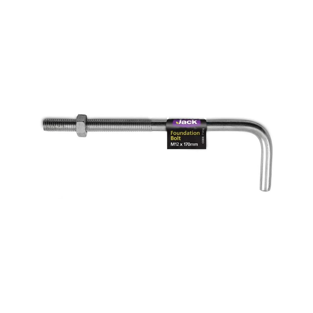 Jack Foundation Bolt M12 x 170mm Steel Galvanised Durable Secure