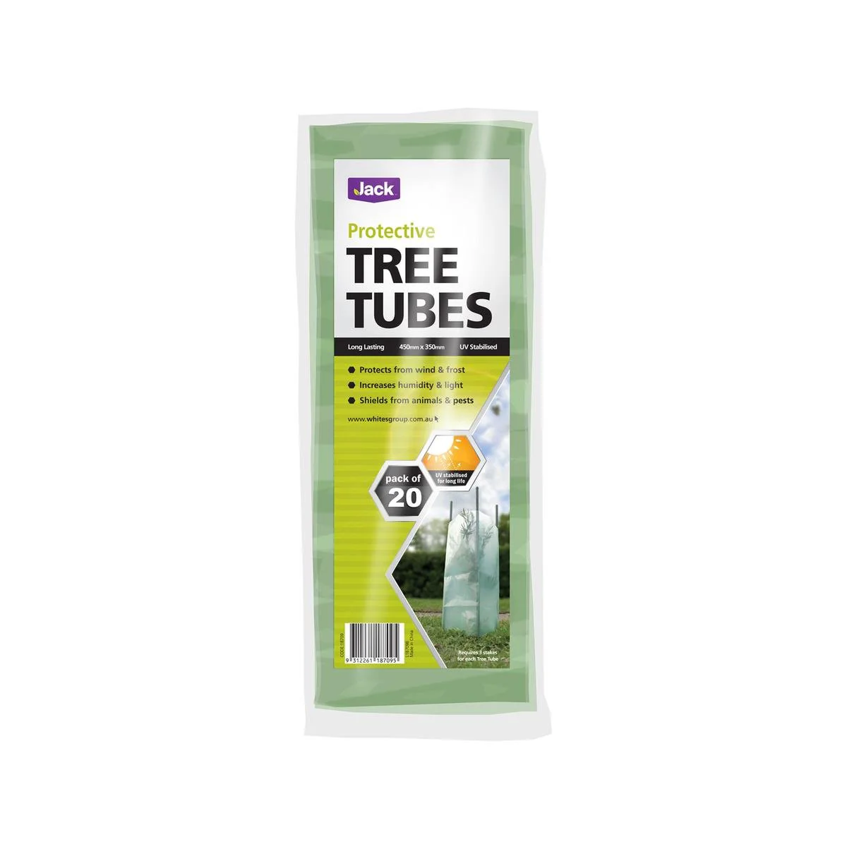 Jack Protective Tree Tube 450 x 350mm Plastic 20 Pack UV Stabilised