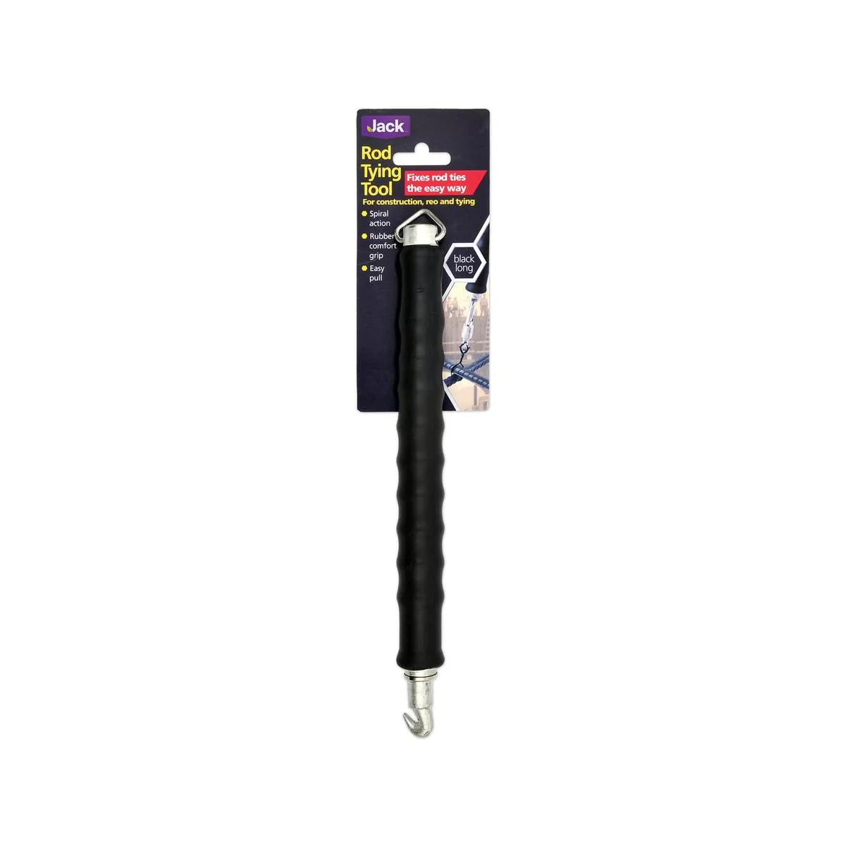 Jack Rod Tying Tool - 30mm Steel & Rubber - Smooth Spiral Action