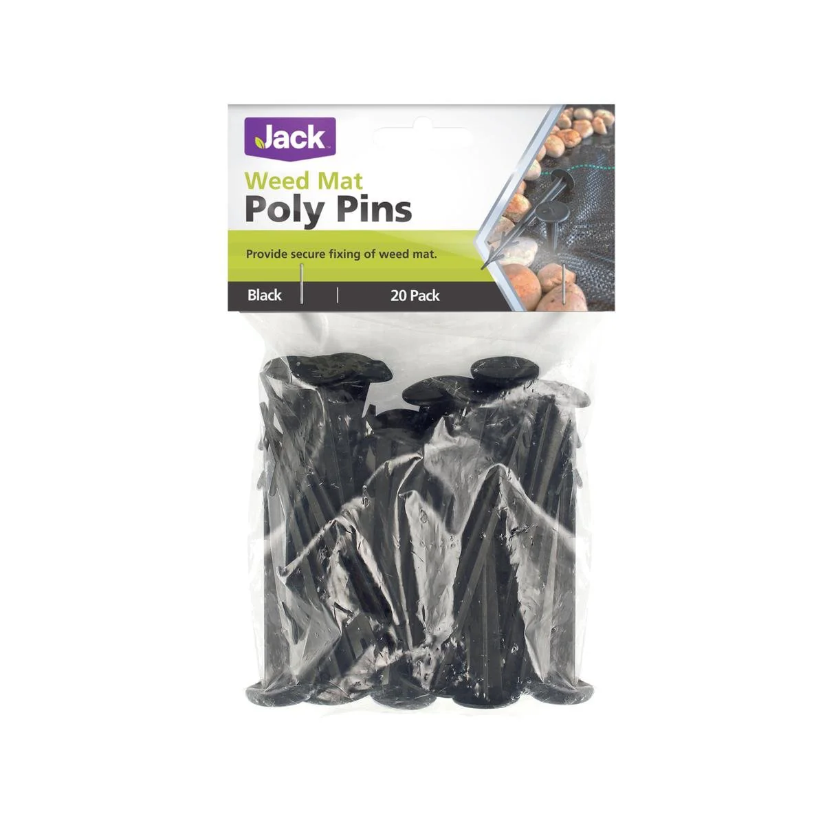 Jack Weed Matt Poly Peg - 25mm x 115mm - Plastic - UV Stabilised - 20 Pack