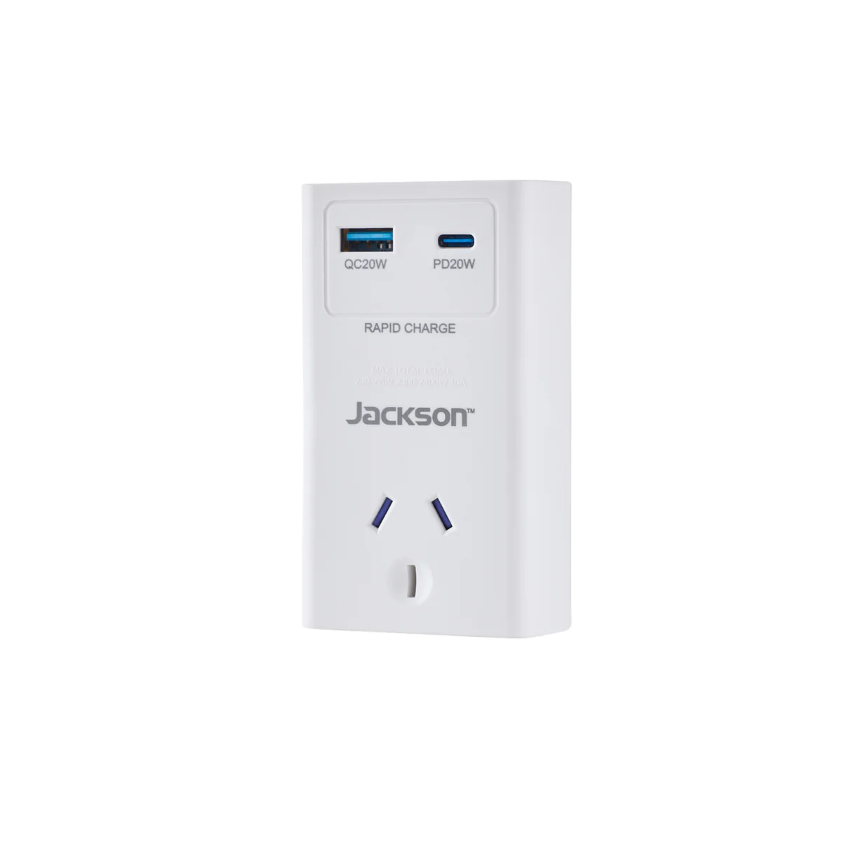 Jackson 1 Outlet Adaptor USB-C & USB-A 20W - Compact White 96mm - Image 4