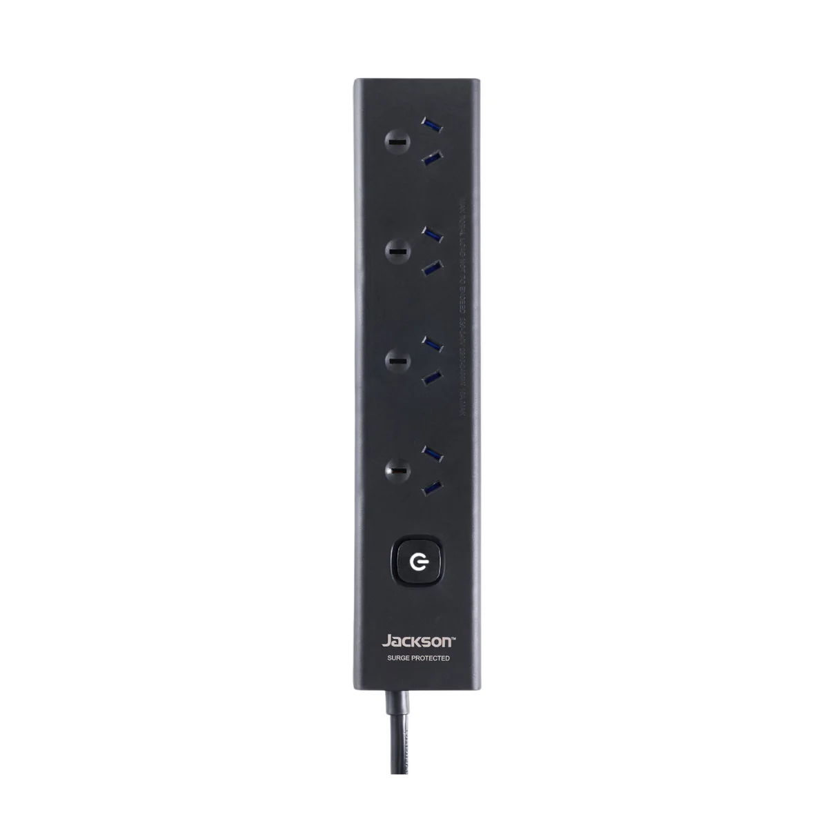 Jackson 4 Outlet Powerboard - 1.8m Lead - Black - Surge Protection - Image 2