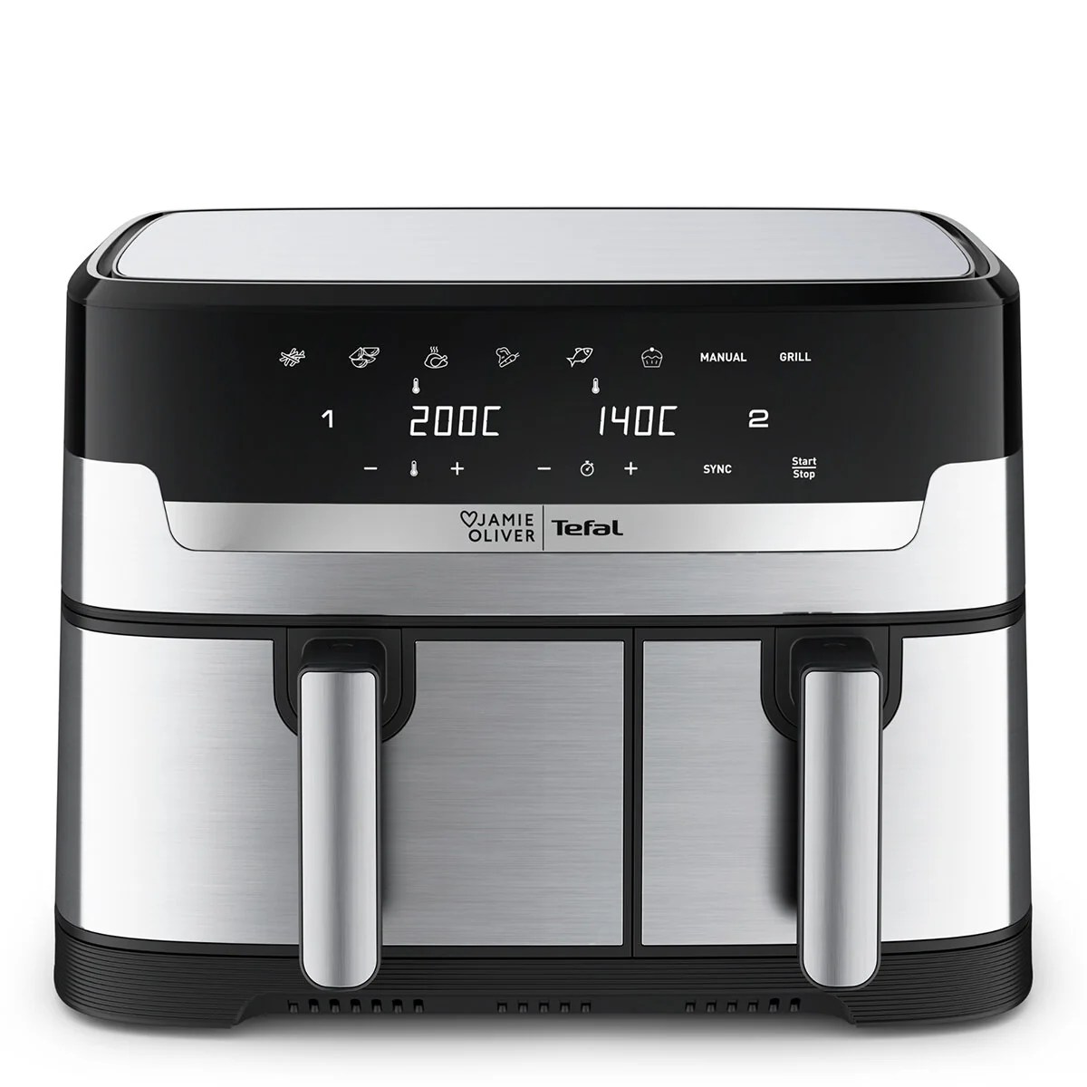 Tefal Jamie Oliver Dual Drawer Air Fryer EY905J 8.3L Stainless Steel - Image 3