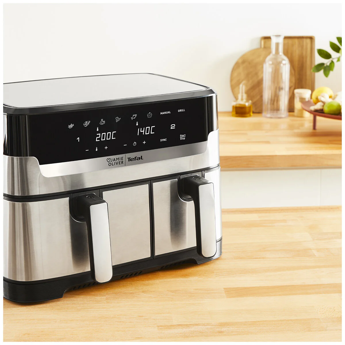 Tefal Jamie Oliver Dual Drawer Air Fryer EY905J 8.3L Stainless Steel - Image 5