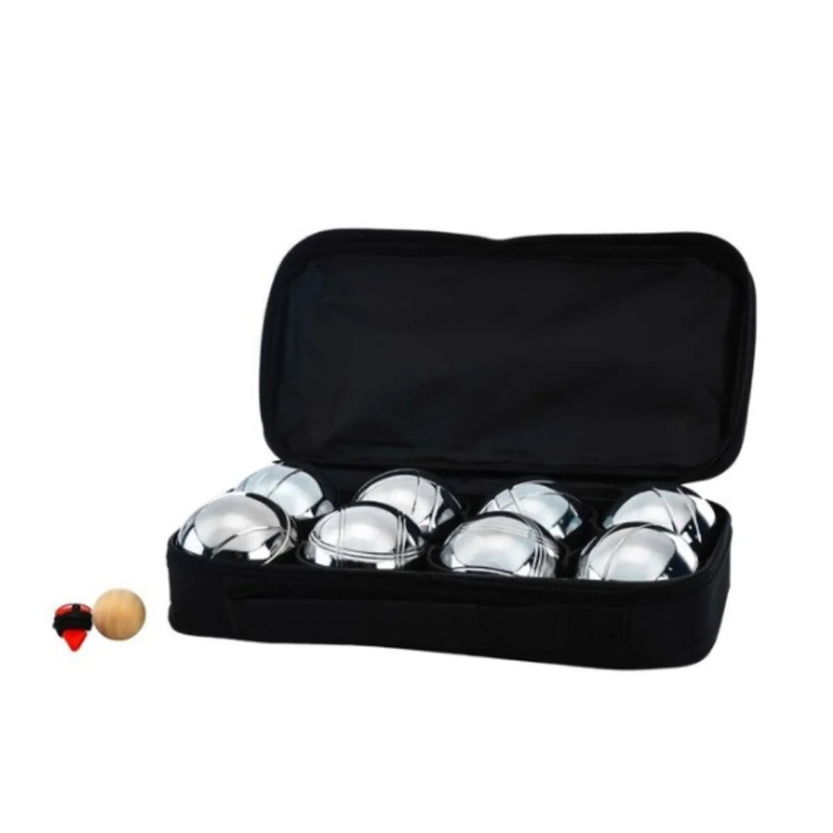 Jenjo Bocce Pétanque Set Model 10 Silver Metal With Carry Case - Image 2
