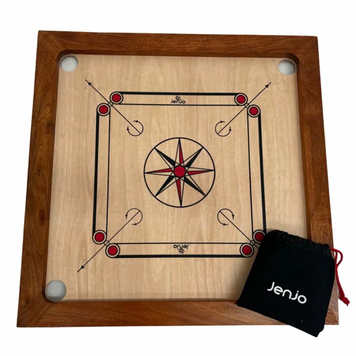 Jenjo Games Carrom Junior Carrom Board 155 Silver Indian Plywood Portable
