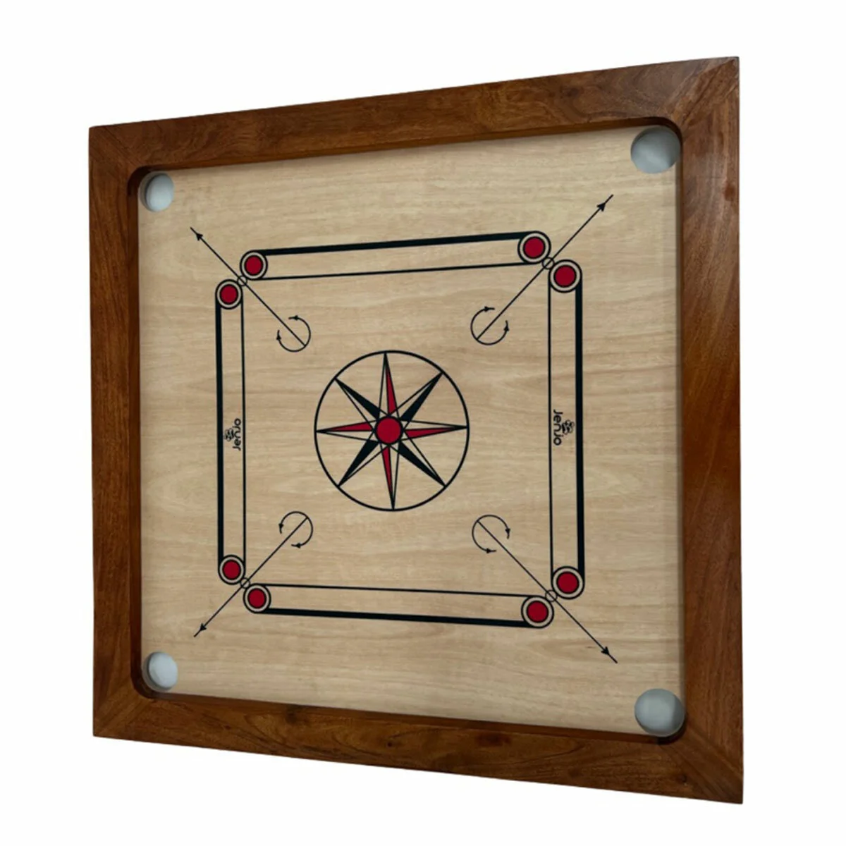 Jenjo Games Carrom Junior Carrom Board 155 Silver Indian Plywood Portable - Image 2