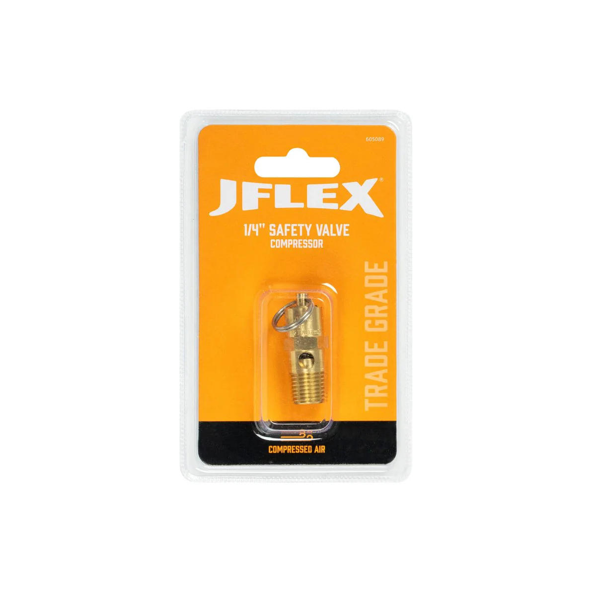 Jflex 1/4" Safety Valve Compressor - Brass - 75-250 psi - Pressure Relief - Image 2