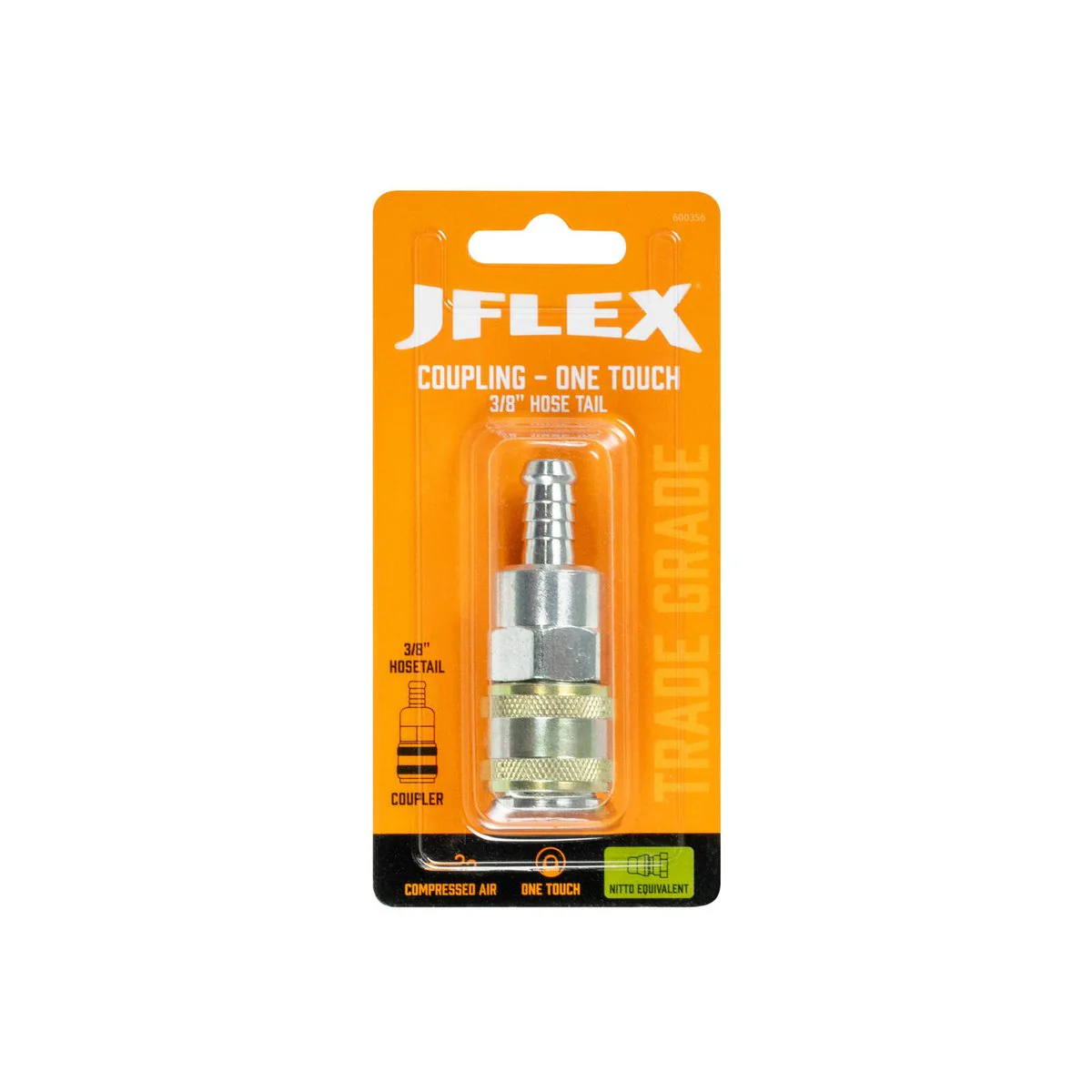 Jflex 3/8" Hose Tail Coupling - Nitto Equivalent - High-Flow 101 CFM - Image 2