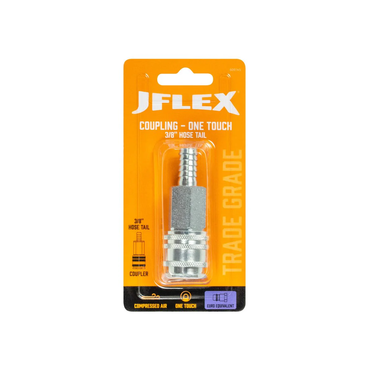 Jflex 3/8" Hose Tail Euro Style Coupling - Cejn Equivalent - 115 CFM Airflow - Image 2