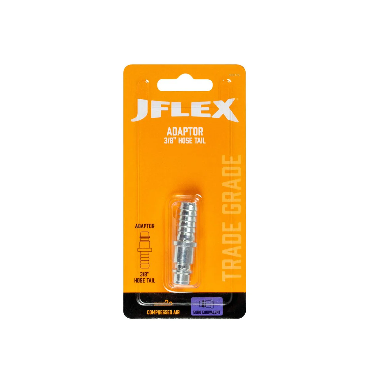 Jflex Adaptor 3/8 Hose Tail - Euro Style Cejn Equivalent - 14mm x 43mm - High Airflow - Image 2
