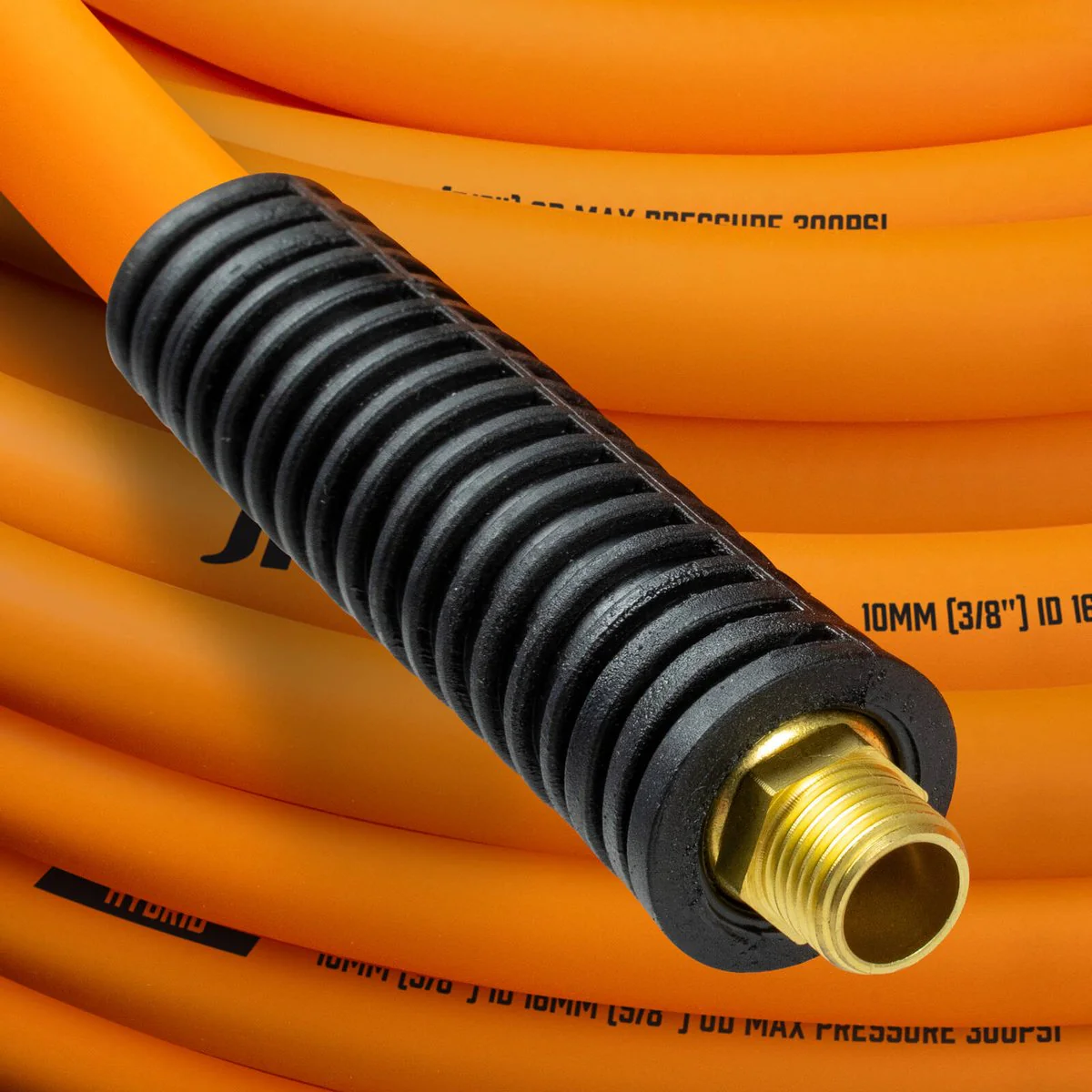 Jflex Premium Hybrid Air Hose 3/8" 10mm x 30m - Kink-Resistant - Safety Orange - Image 3