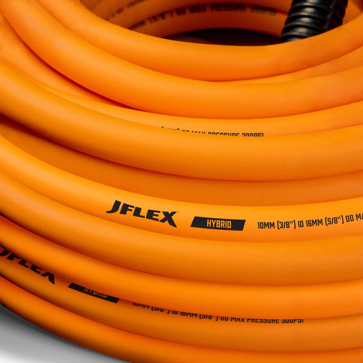 Jflex Premium Hybrid Air Hose - 3/8" x 20m - Safety Orange - Kink Resistant - Image 2