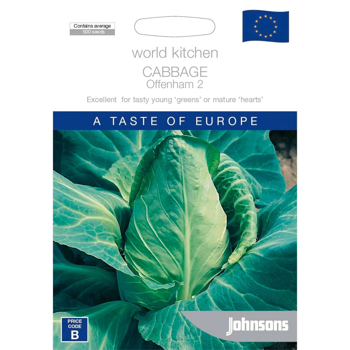 Johnsons Cabbage Offenham 2 Seeds - Green Leaves - Easy To Grow