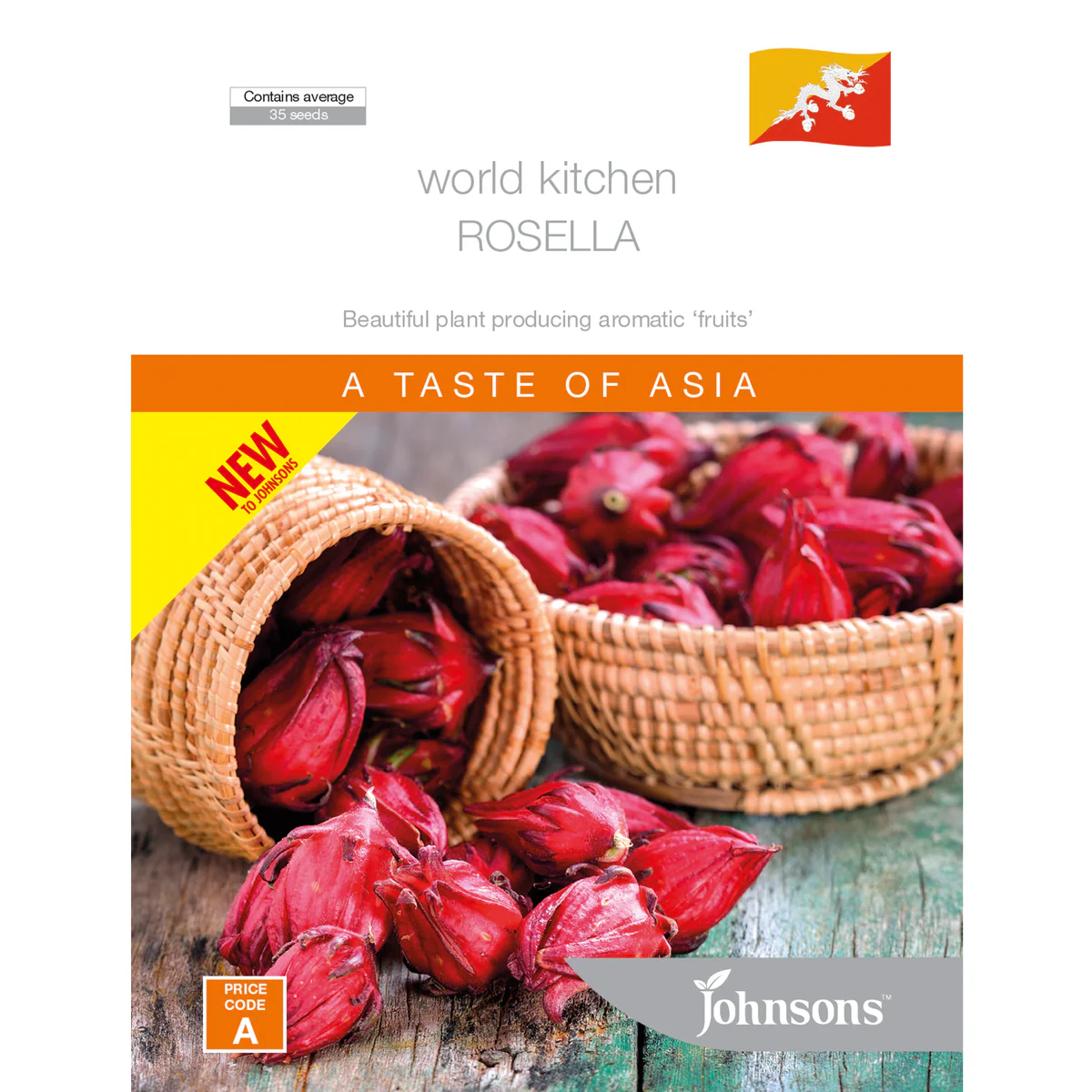 Johnsons Rosella - Hibiscus Sabdariffa Plant - 1 Seed Pack - 95mm x 130mm