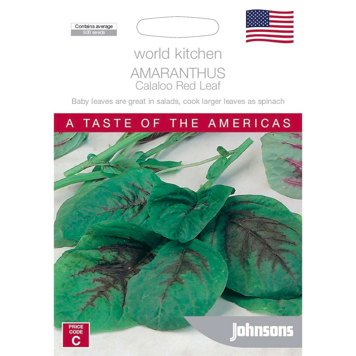 Johnsons World Kitchen Amaranthus Callaloo Seeds - 95mm - Seeds - Easy to Grow
