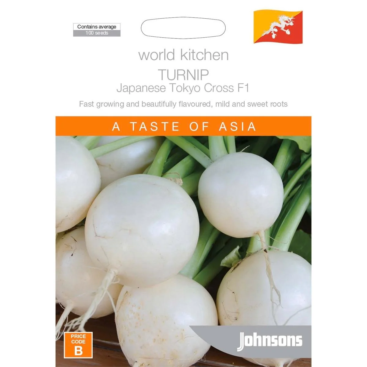 Johnsons World Kitchen Turnip - 95mm x 130mm - Seeds - Easy to Grow