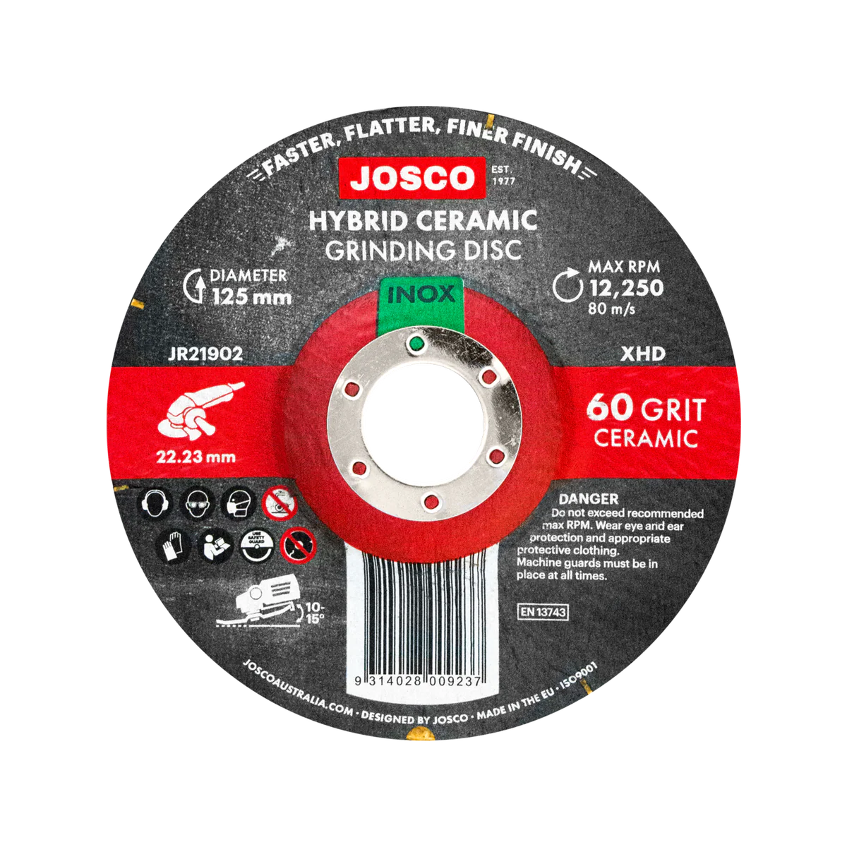 Josco 125mm Hybrid Ceramic Grinding Disc - 60g - Precision Grinding Tool