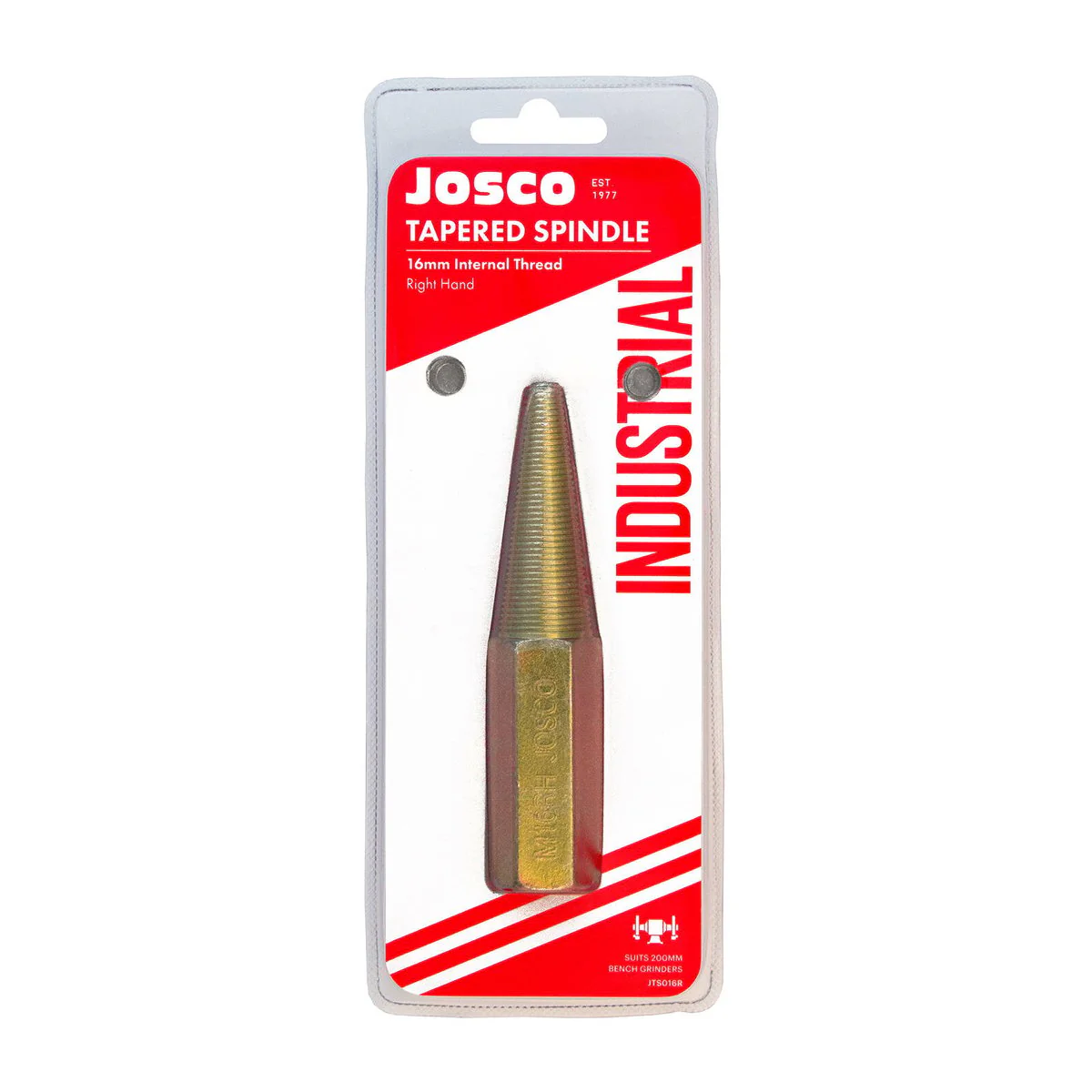 Josco 16mm Right Hand Spindle Tapered - For 200MM Bench Grinders - M16 Thread - Image 2