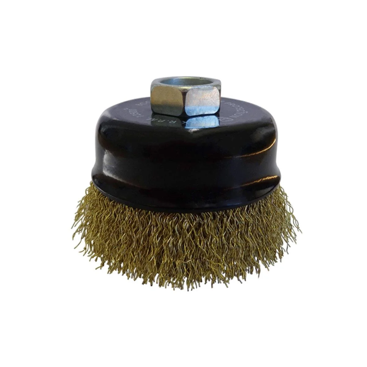 Josco 75mm Crimped Cup Brush - Brass Coated Steel - Rust Removal Tool