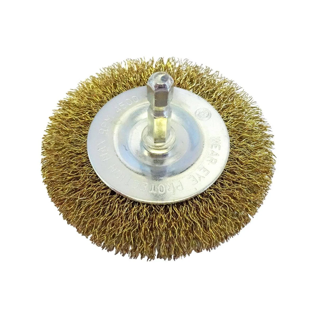Josco 75mm Wheel Wire Brush - Brass Coated Steel - Rust Removal Tool