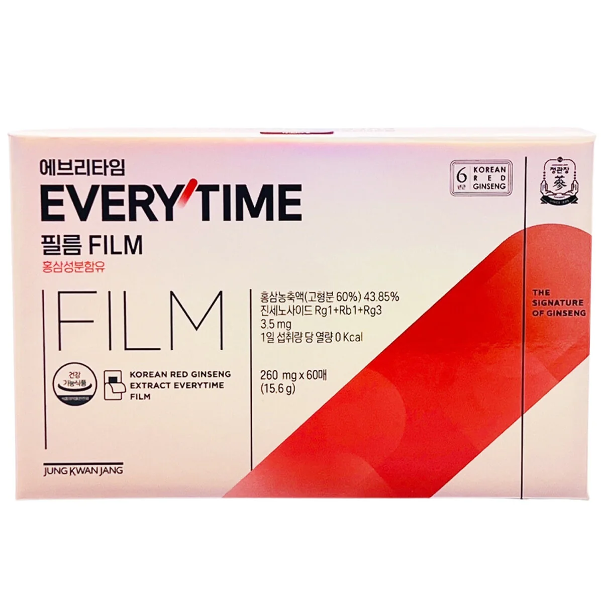 Jung Kwan Jang Everytime Film Red Ginseng 60 Oral Dissolving Strips 260mg - Image 2