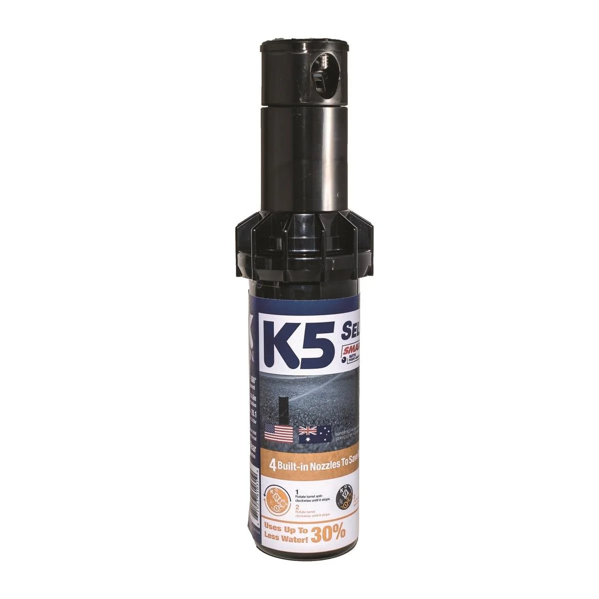 K Rain K5 Gear Drive Sprinkler - 6.7m - 14.6m - Plastic Metal - Water Saving