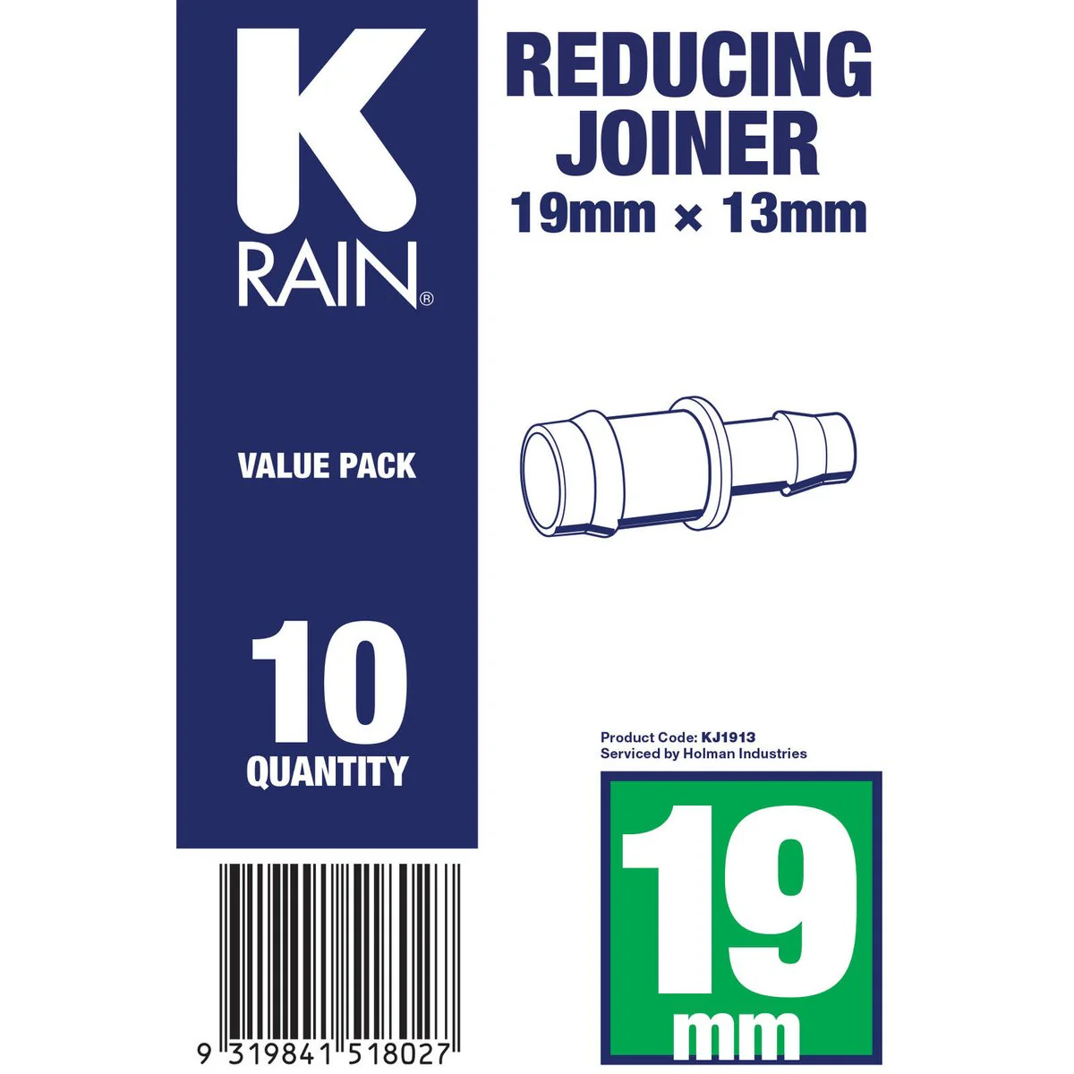 K Rain Reducing Joiner 19 x 13mm - 10 Pack - Black - Image 2