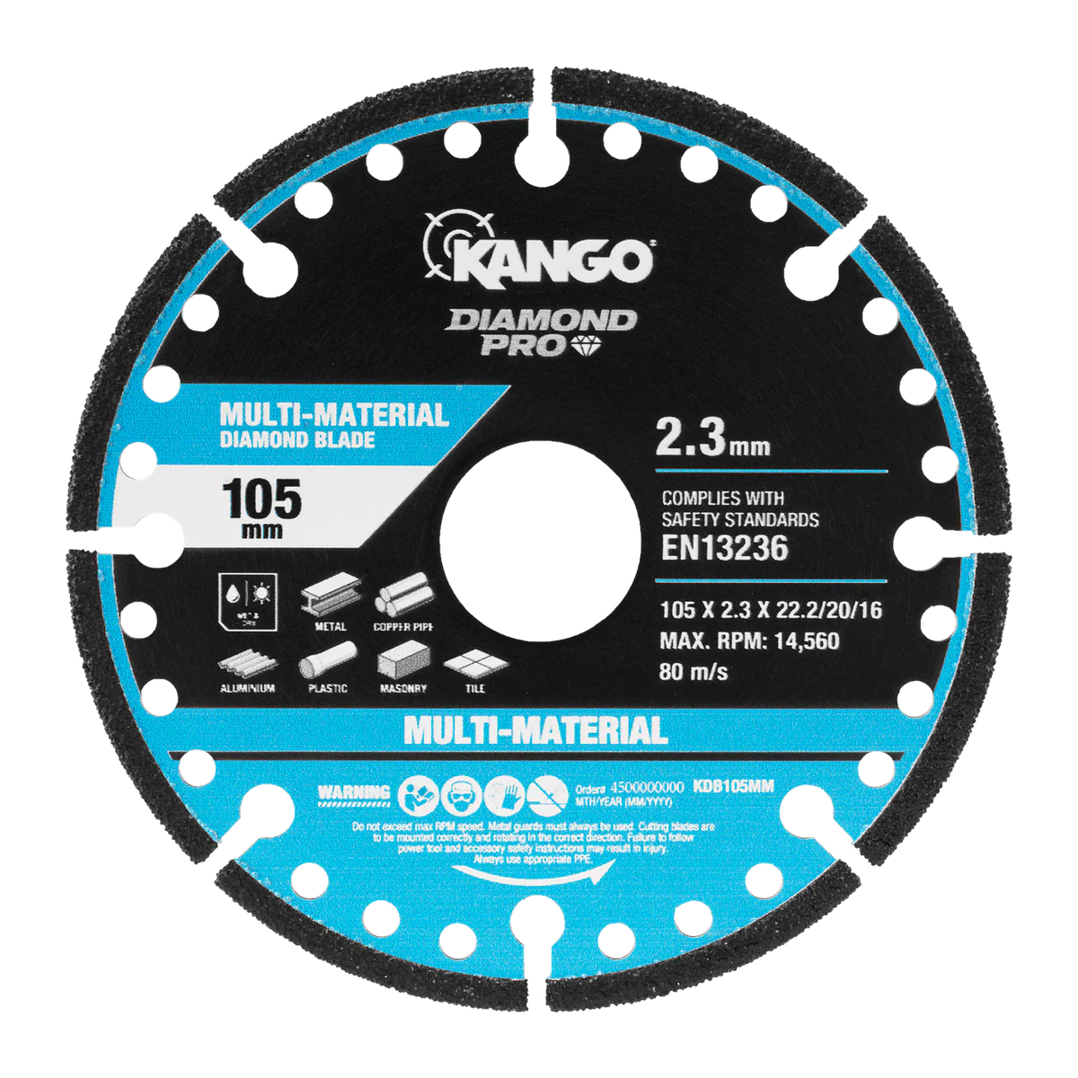 Kango 105mm Multi Material Diamond Blade - Durable Cutting Tool for Metal, Plastic, Masonry - Image 3
