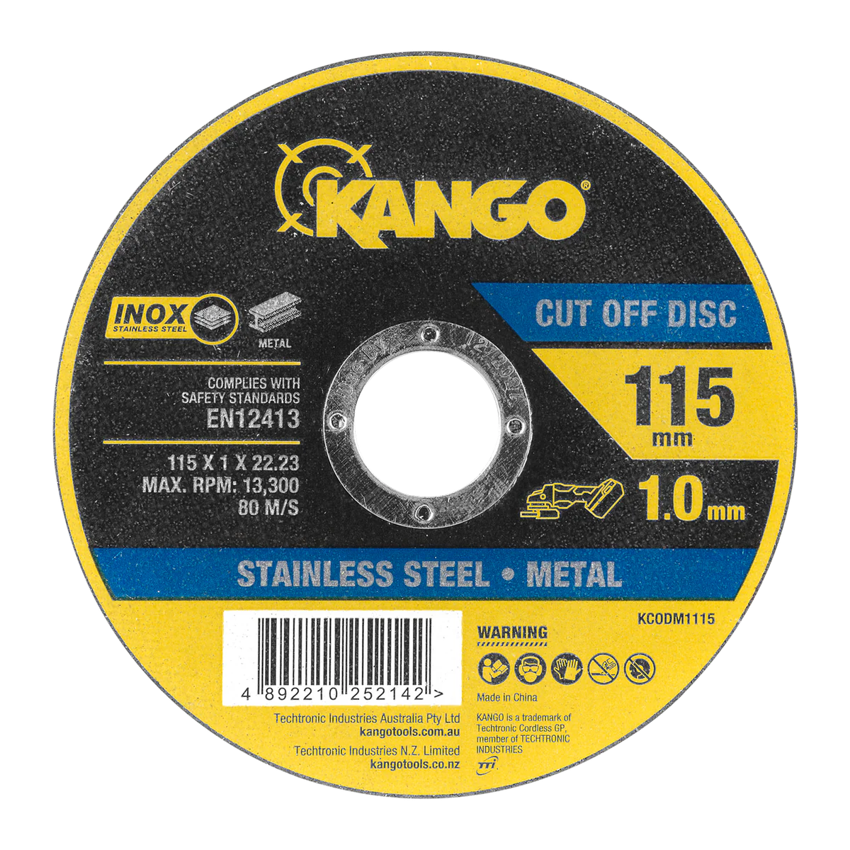 Kango 115mm Metal Cut Off Disc - Inox-Free - Fast Cutting - 1mm Thickness