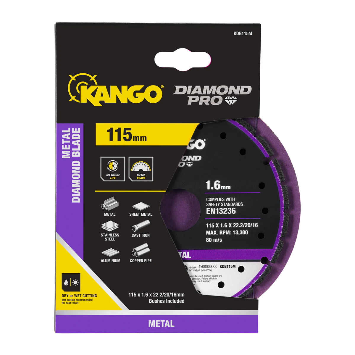 Kango 115mm Metal Diamond Blade - High Efficiency Cutting Tool - Durable