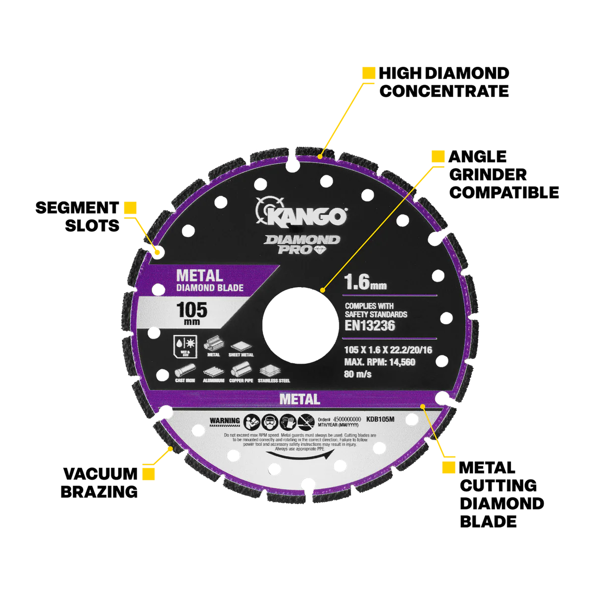 Kango 115mm Metal Diamond Blade - High Efficiency Cutting Tool - Durable - Image 2