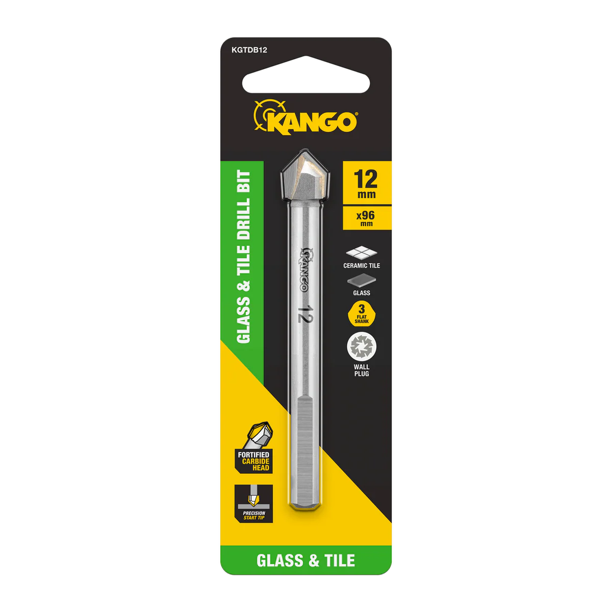 Kango 12mm Glass and Tile Drill Bit - Carbide Head - Precision Start Tip