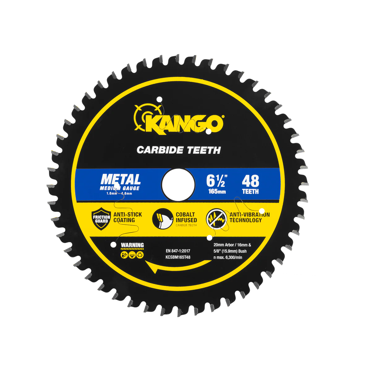 Kango 165mm 48T Metal Circular Saw Blade - Cobalt Carbide - Precision Cuts